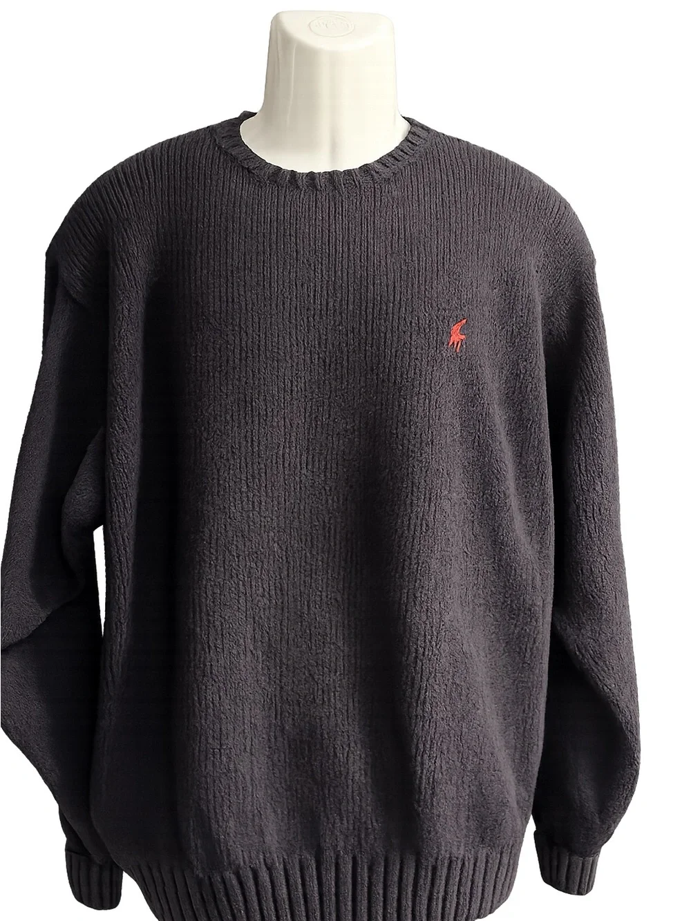 Polo Ralph Lauren 100% Cotton Chunky Knit Crewneck Sweater Men’s XL Black